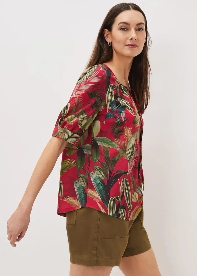Women Phase Eight Tops and TShirts Antonia Tropical Print Top