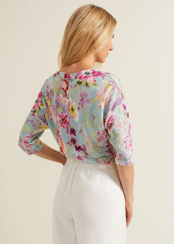 Women Phase Eight Tops and TShirts Flossie Floral Linen Top