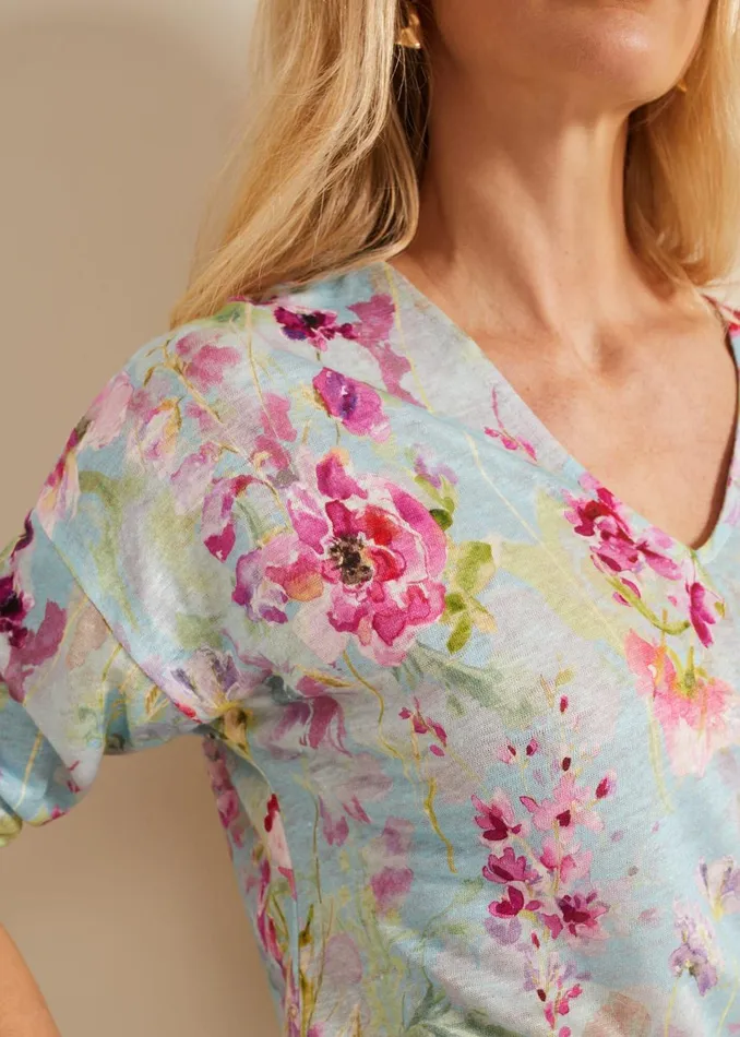 Women Phase Eight Tops and TShirts Flossie Floral Linen Top