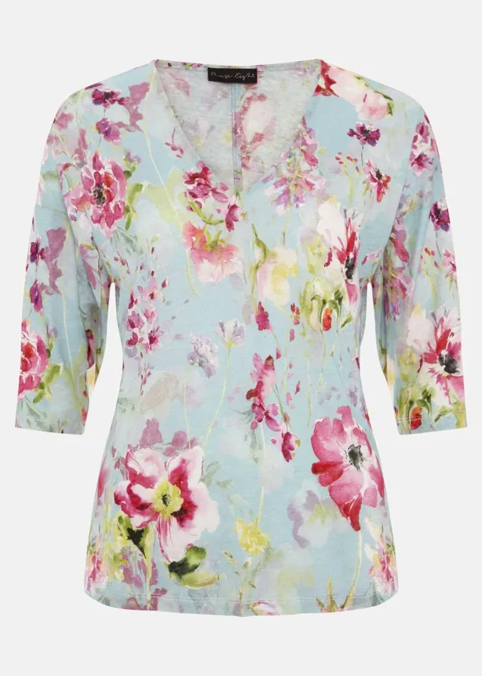 Women Phase Eight Tops and TShirts Flossie Floral Linen Top