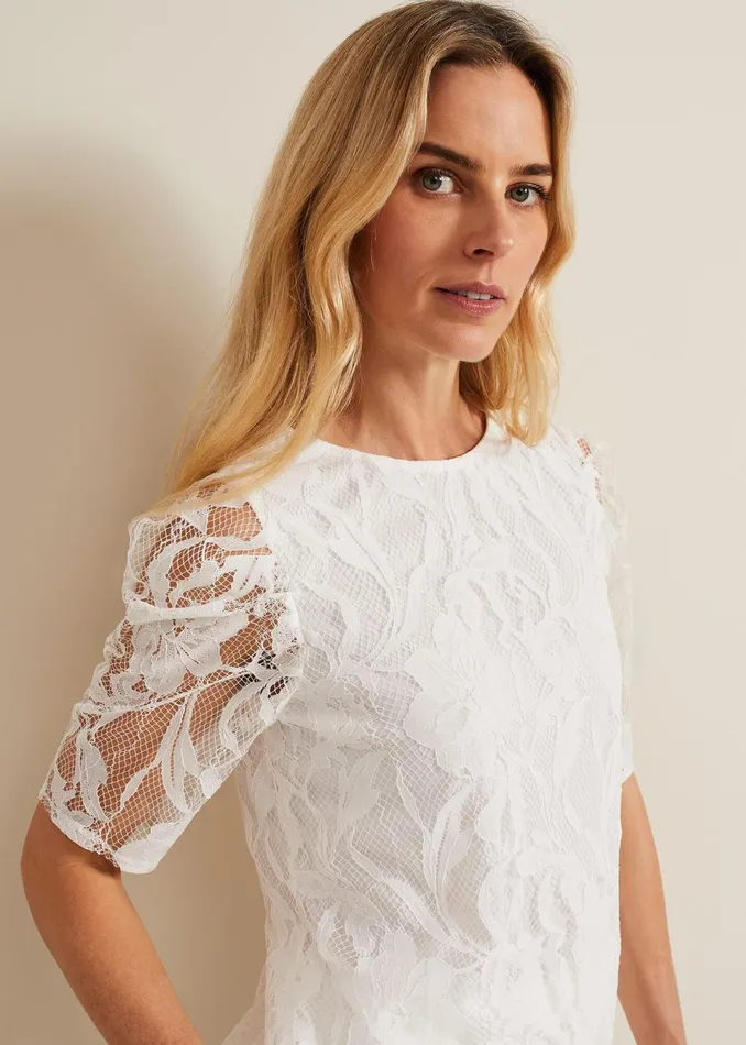 Women Phase Eight Tops and TShirts Kaycee Scallop Lace Top