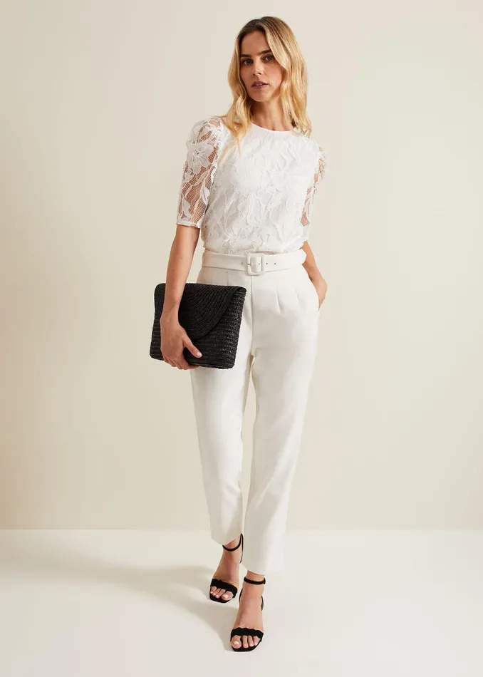 Women Phase Eight Tops and TShirts Kaycee Scallop Lace Top