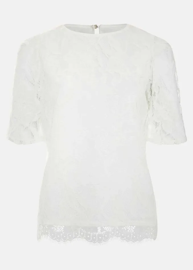 Women Phase Eight Tops and TShirts Kaycee Scallop Lace Top