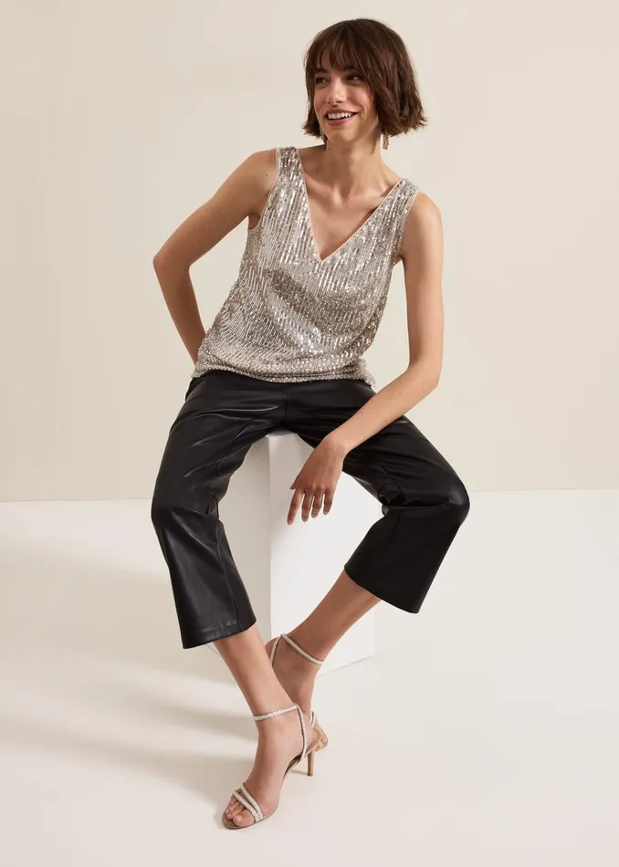 Women Phase Eight Tops and TShirts Lumi Sequin Vest Top