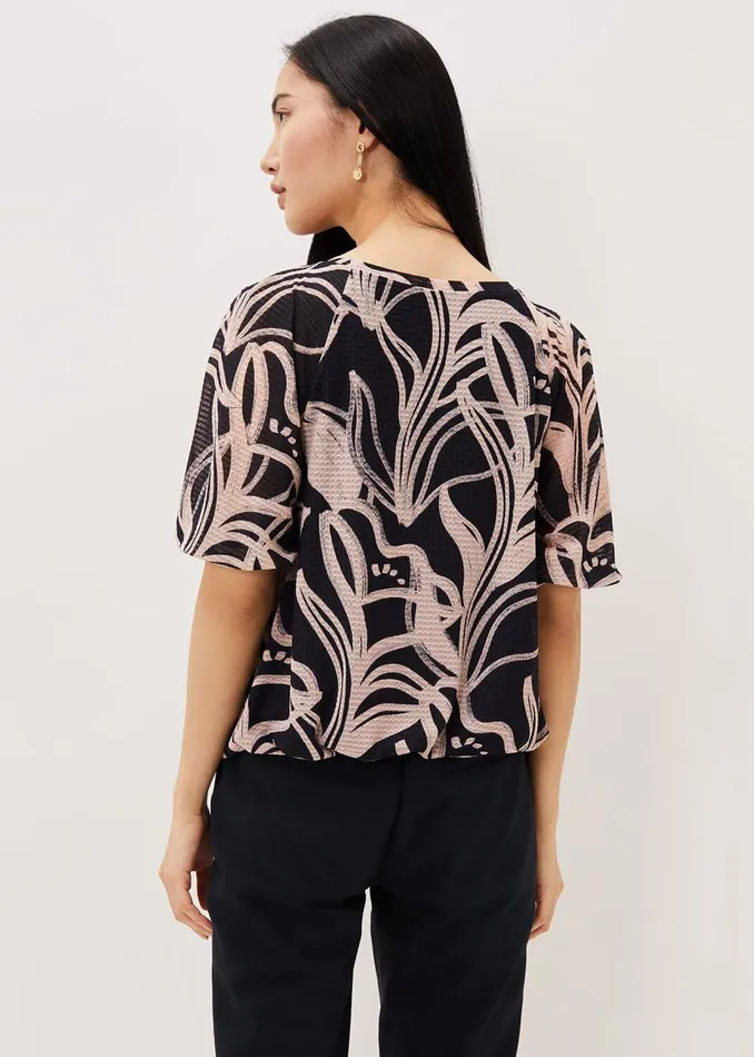 Women Phase Eight Tops and TShirts Meda Print Balloon Sleeve Top
