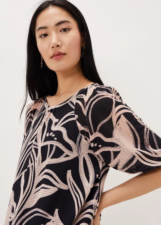 Women Phase Eight Tops and TShirts Meda Print Balloon Sleeve Top