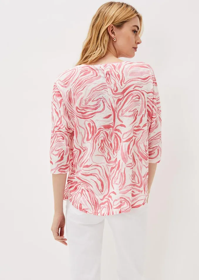 Women Phase Eight Tops and TShirts Moire Linen Print Top