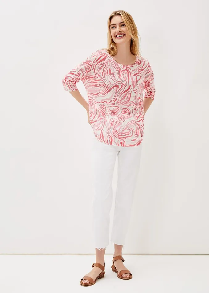 Women Phase Eight Tops and TShirts Moire Linen Print Top