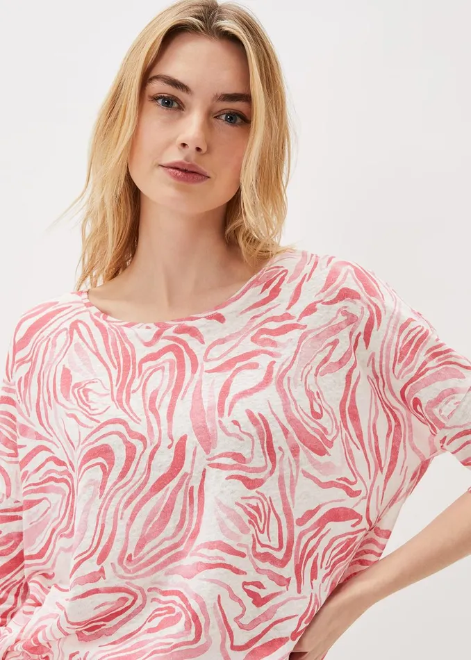 Women Phase Eight Tops and TShirts Moire Linen Print Top