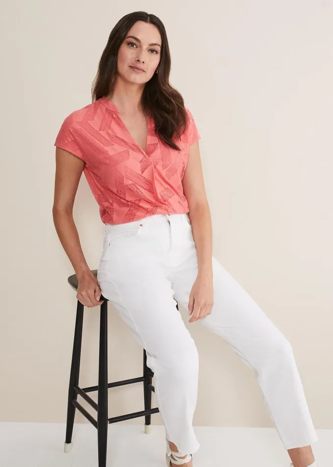 Women Phase Eight Tops and TShirts Mylah Burnout Abstract Top