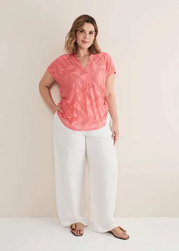 Women Phase Eight Tops and TShirts Mylah Burnout Abstract Top