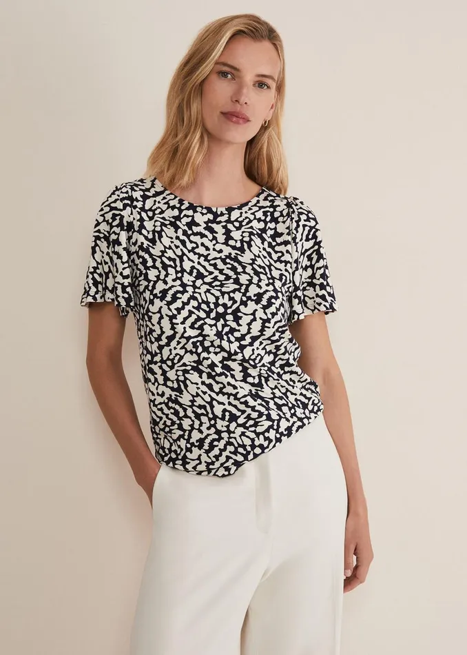 Women Phase Eight Tops and TShirts Nayana Jersey Abstract Top