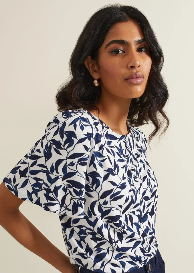 Women Phase Eight Tops and TShirts Nayana Leaf Print Top