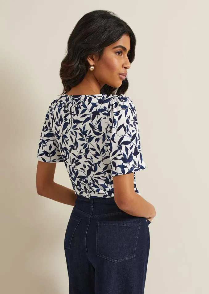 Women Phase Eight Tops and TShirts Nayana Leaf Print Top