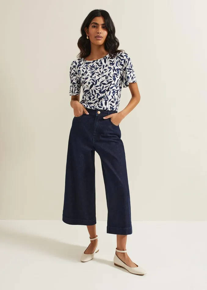 Women Phase Eight Tops and TShirts Nayana Leaf Print Top