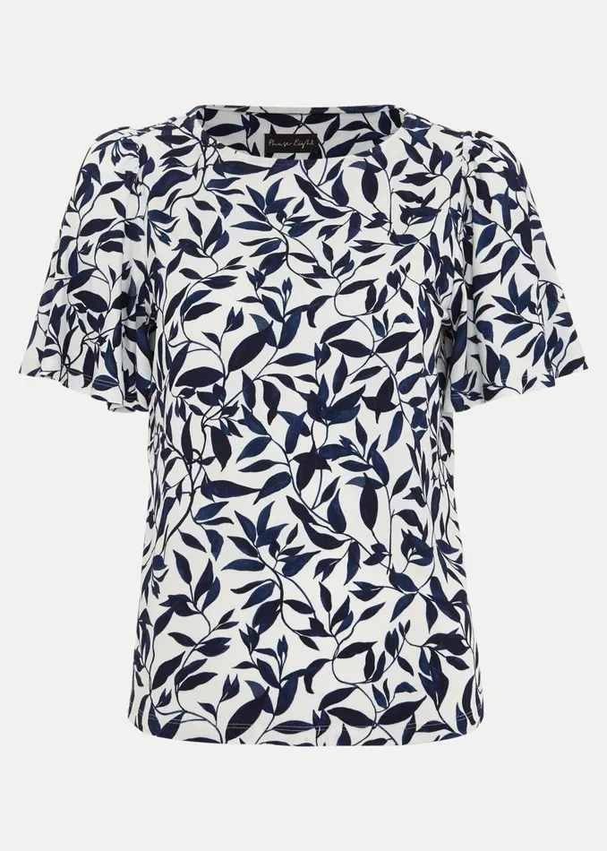 Women Phase Eight Tops and TShirts Nayana Leaf Print Top