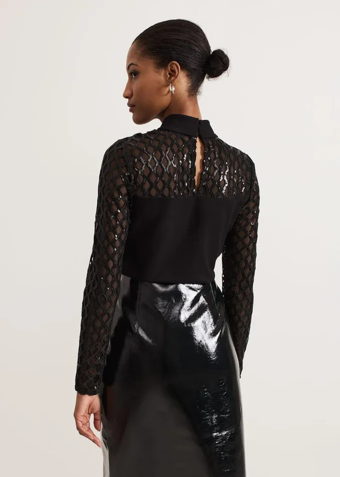 Women Phase Eight Tops and TShirts Nicole Sequin Mesh Top