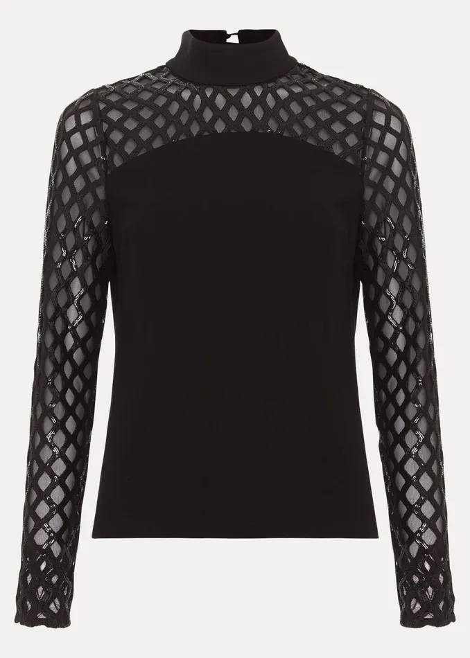 Women Phase Eight Tops and TShirts Nicole Sequin Mesh Top