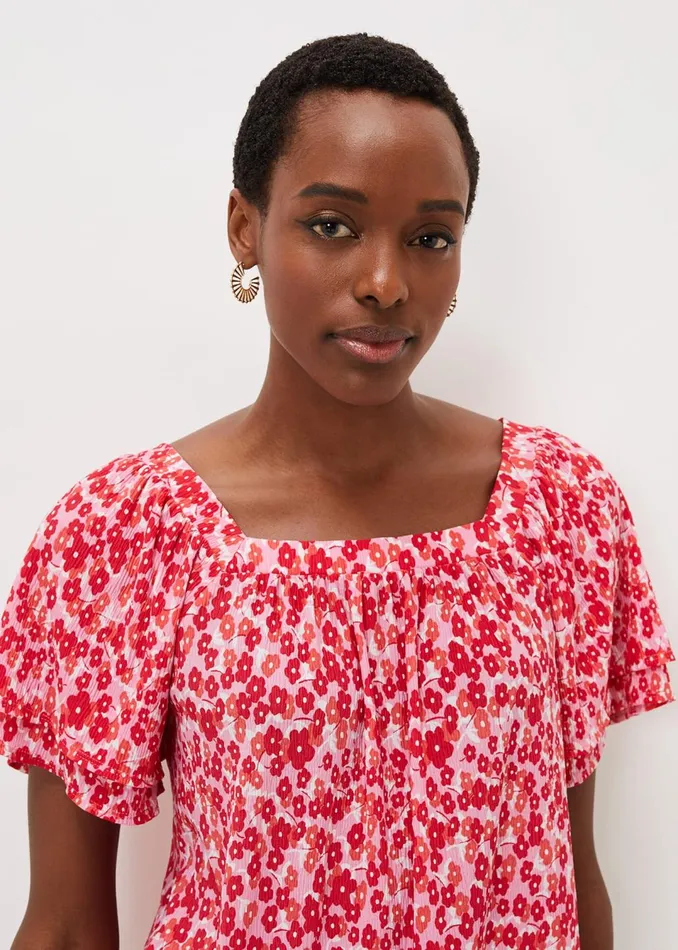 Women Phase Eight Tops and TShirts Saffy Floral Square Neck Top