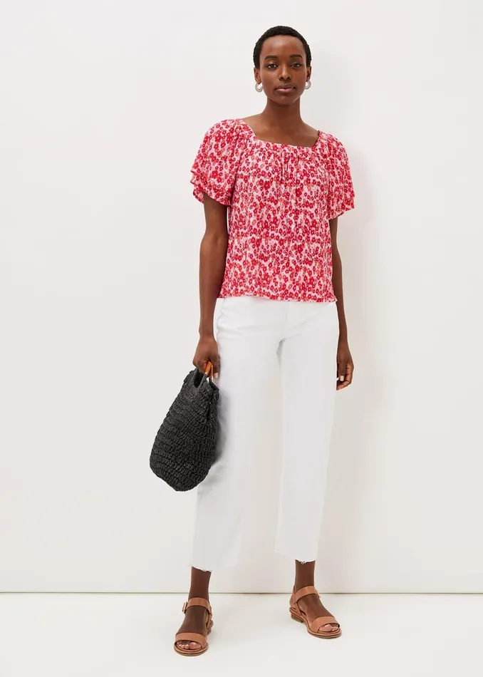 Women Phase Eight Tops and TShirts Saffy Floral Square Neck Top
