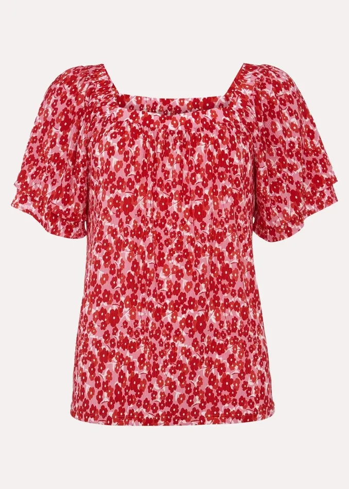 Women Phase Eight Tops and TShirts Saffy Floral Square Neck Top