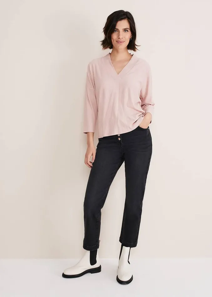 Women Phase Eight Tops and TShirts Shellie Textured V Neck Top