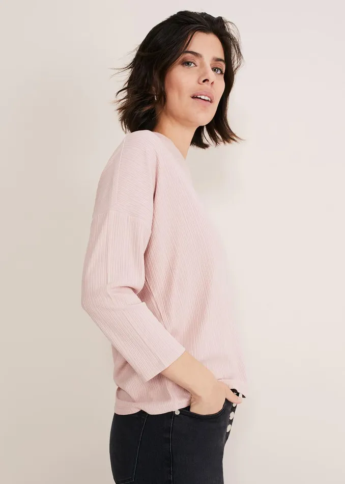 Women Phase Eight Tops and TShirts Shellie Textured V Neck Top
