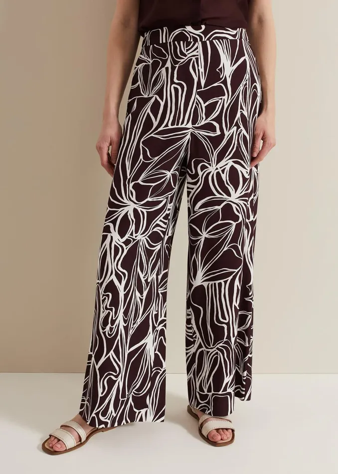Women Phase Eight Trousers Anna Printed Wide Leg Trouser