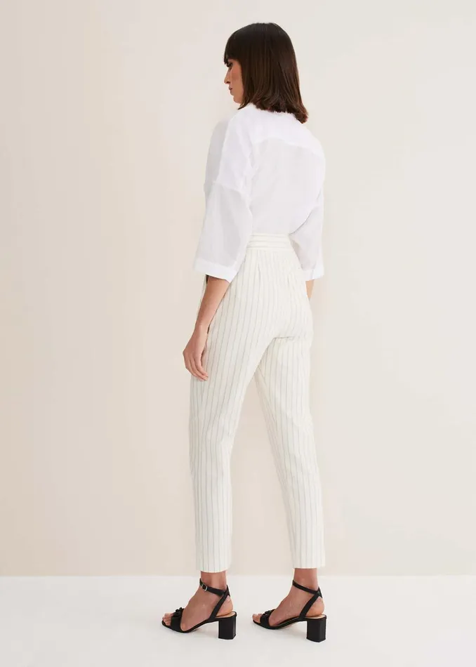 Women Phase Eight Trousers Ariella Pinstripe Straight Leg Trousers
