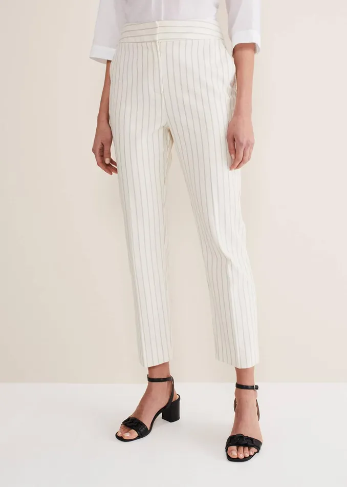 Women Phase Eight Trousers Ariella Pinstripe Straight Leg Trousers