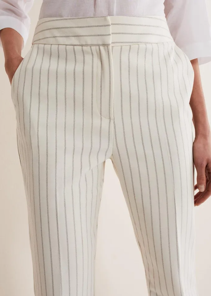 Women Phase Eight Trousers Ariella Pinstripe Straight Leg Trousers