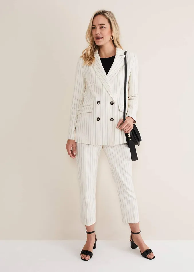 Women Phase Eight Trousers Ariella Pinstripe Straight Leg Trousers