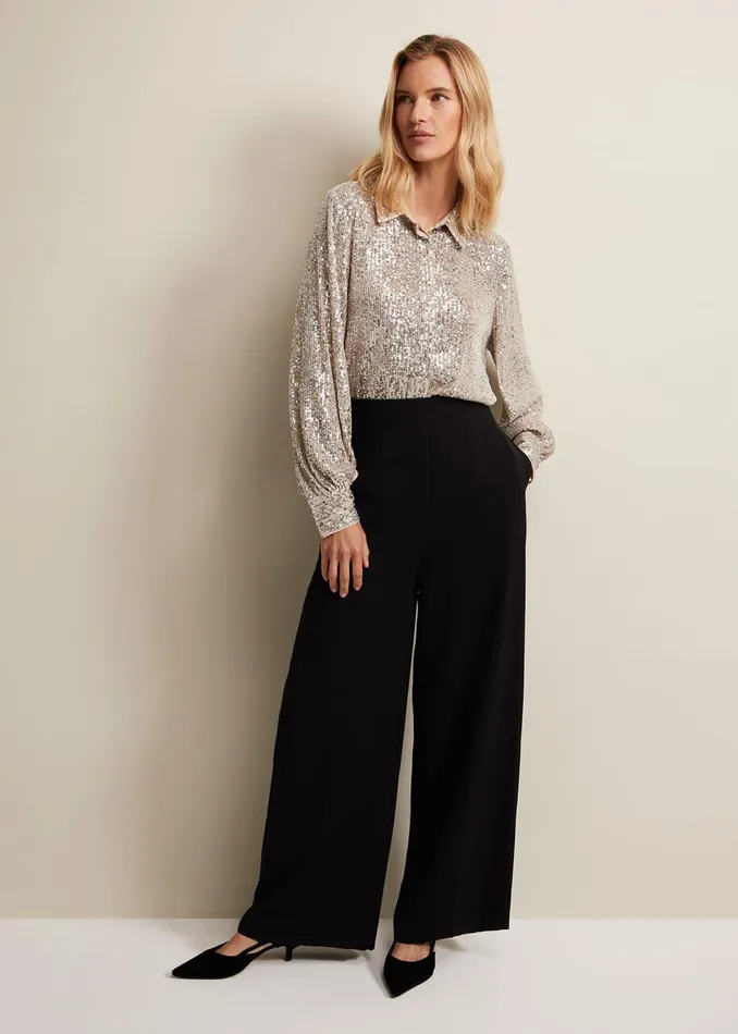 Women Phase Eight Trousers Florentine Wide Leg Trousers