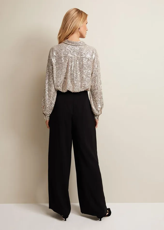 Women Phase Eight Trousers Florentine Wide Leg Trousers