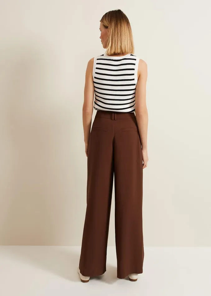 Women Phase Eight Trousers Indiyah Pleated Wide Leg Trousers