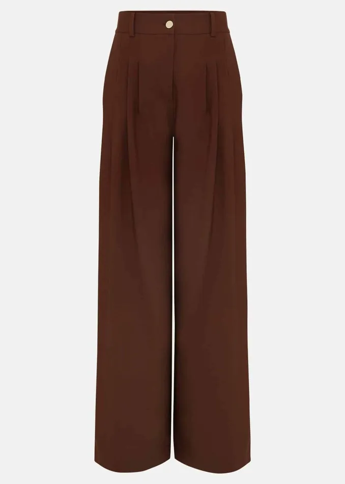 Women Phase Eight Trousers Indiyah Pleated Wide Leg Trousers