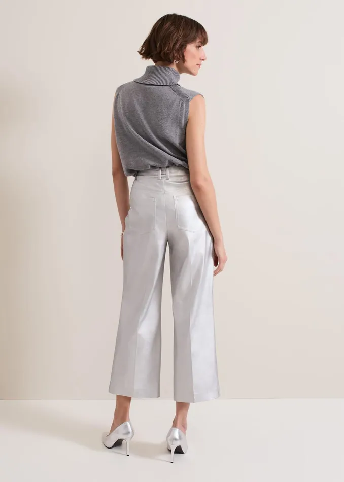 Women Phase Eight Trousers Kenzie Pu Crop Trousers