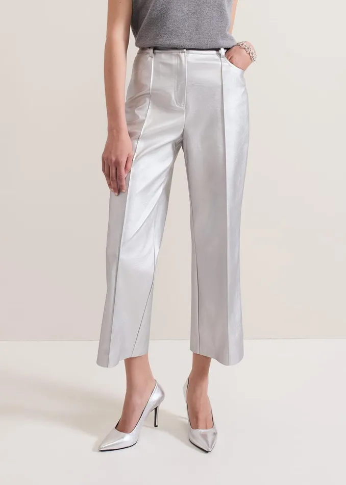 Women Phase Eight Trousers Kenzie Pu Crop Trousers