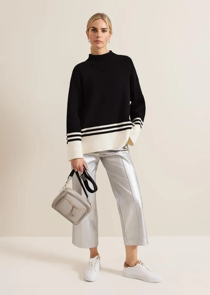 Women Phase Eight Trousers Kenzie Pu Crop Trousers