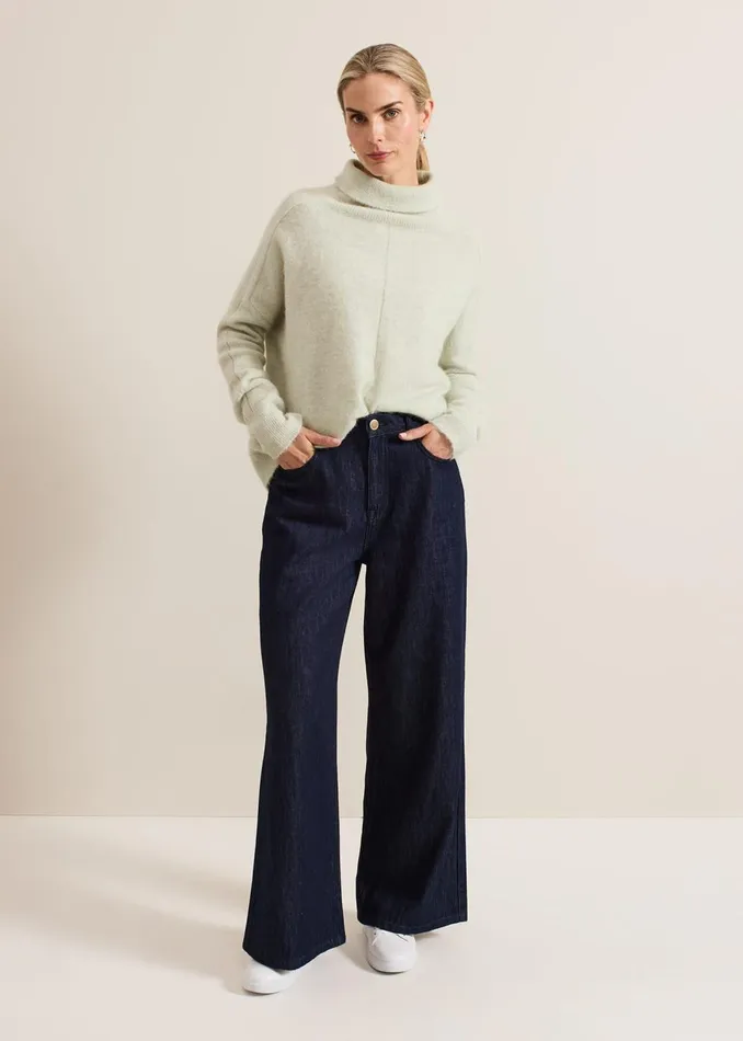 Women Phase Eight Trousers Liana Dark Wash Wide Leg Jean