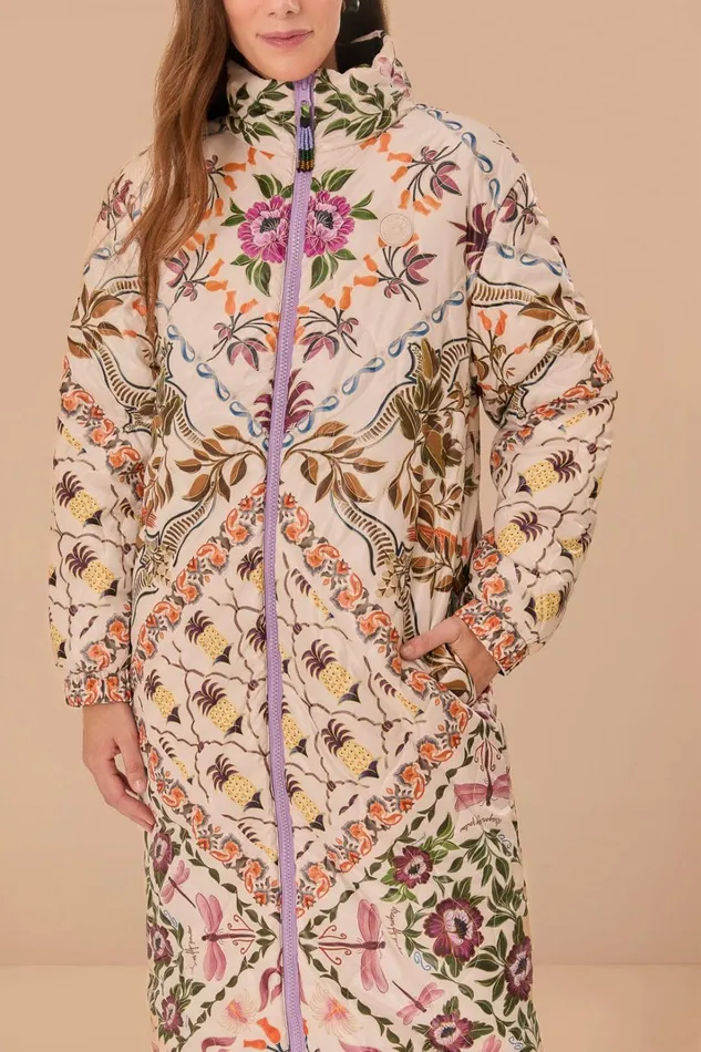 Women Puffer Jackets Farm Rio Black Winter Garden Reversible Maxi Puffer Jacket