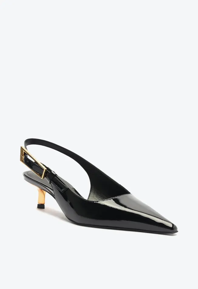 Women Pumps Schutz Shoes Ciara Mid Patent Leather Pump Black