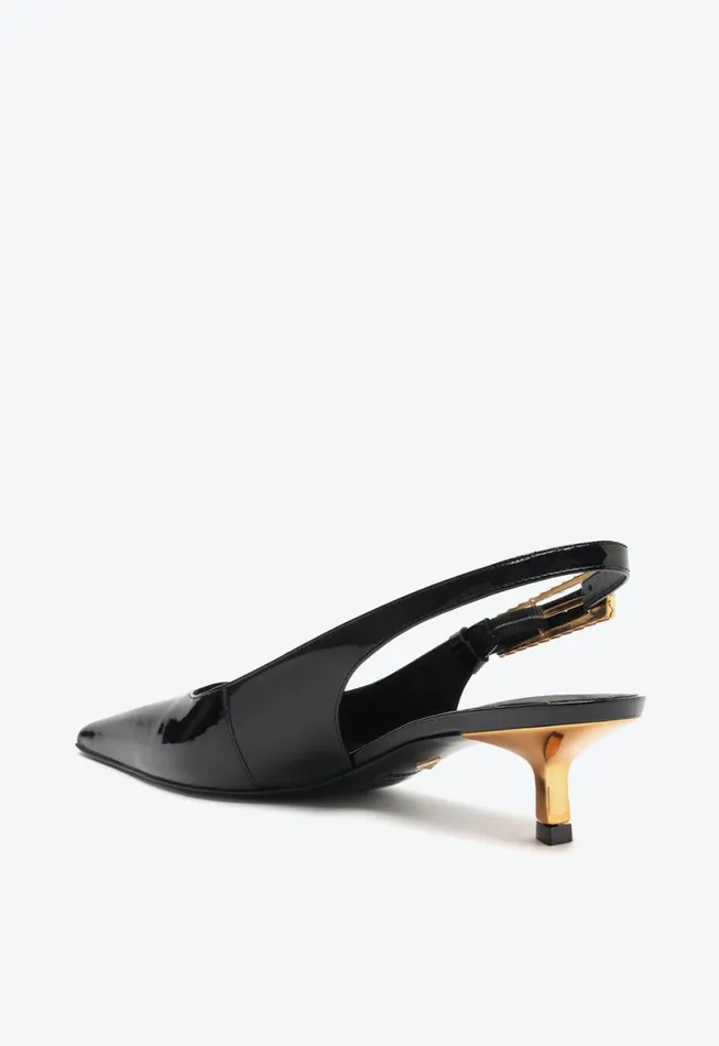 Women Pumps Schutz Shoes Ciara Mid Patent Leather Pump Black