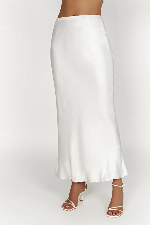 Women Raine Satin Maxi Skirt 8211 Pearl Pearl Meshki Skirts