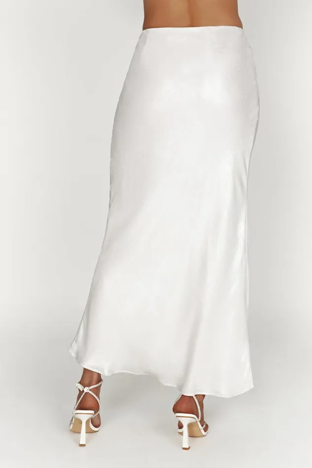 Women Raine Satin Maxi Skirt 8211 Pearl Pearl Meshki Skirts