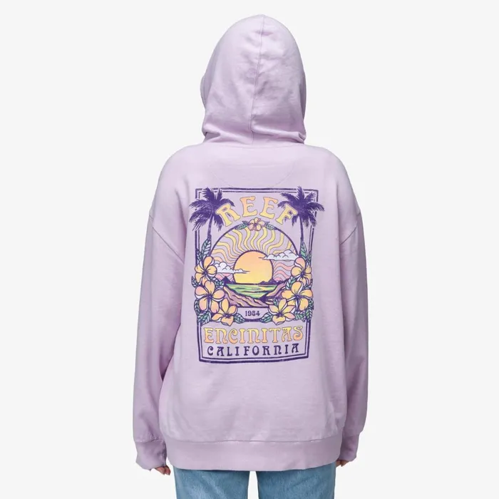 Women Reef Hoodies Sweaters and Jackets Boyfriend Hoodie Lavendar Frost