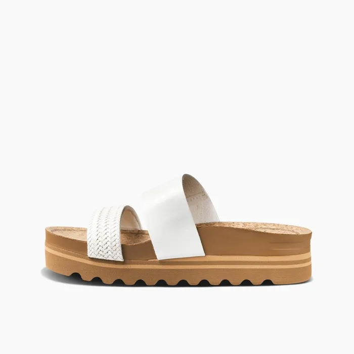 Women Reef Sandals Cushion Vista Hi White Braid