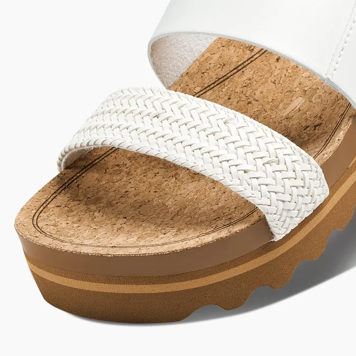 Women Reef Sandals Cushion Vista Hi White Braid