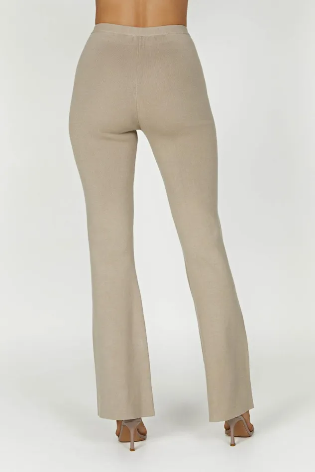Women Rosetta Flare Knit Pants 8211 Taupe Taupe Meshki Pants