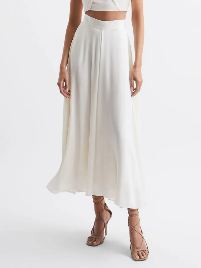 Women Ruby Occasion Maxi Skirt Ivory Reiss Skirts